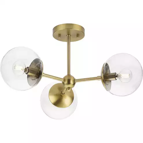 350235 Progress P350235-109 Atwell 3 Light 22 inch Brushed Bronze Semi-Flush ...