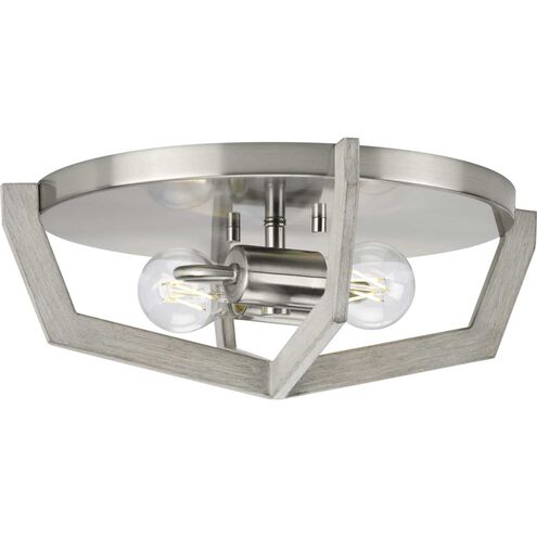 Galloway 2 Light 15 inch Brushed Nickel Flush Mount Ceiling Light