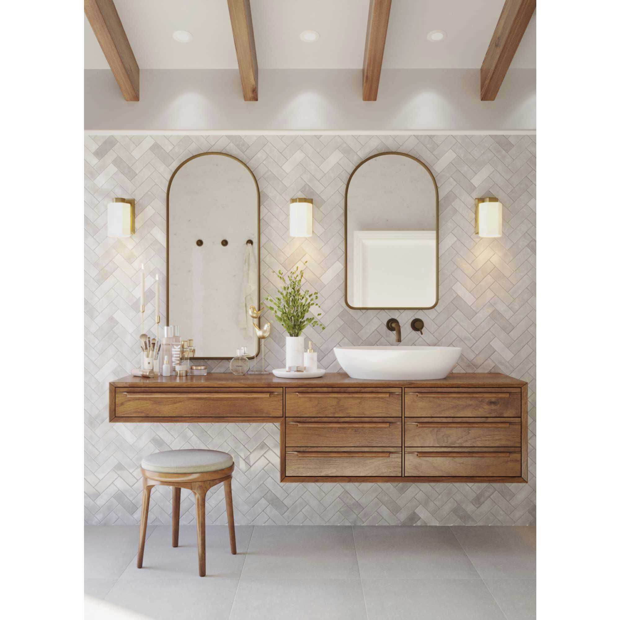 Progress Lighting P300476 191 One Light Bath Vanity Light Estrada Brushed Gold