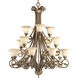 Le Jardin 16 Light 42 inch Biscay Crackle Chandelier Ceiling Light