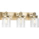 Calhoun 3 Light 22 inch Vintage Brass Bath Vanity Wall Light