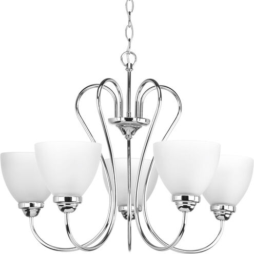 Heart 5 Light 25 inch Polished Chrome Chandelier Ceiling Light