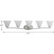Bravo 5 Light 46.25 inch Brushed Nickel Bath Vanity Wall Light