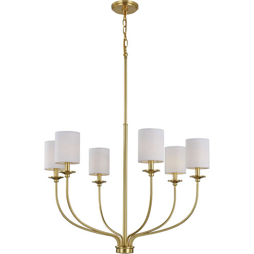 Bonita 6 Light 31 inch Satin Brass Foyer Chandelier Ceiling Light, Design Series