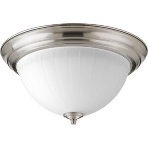 Signature LED 13 inch Brushed Nickel Flush Mount Ceiling Light in Etched Ribbed