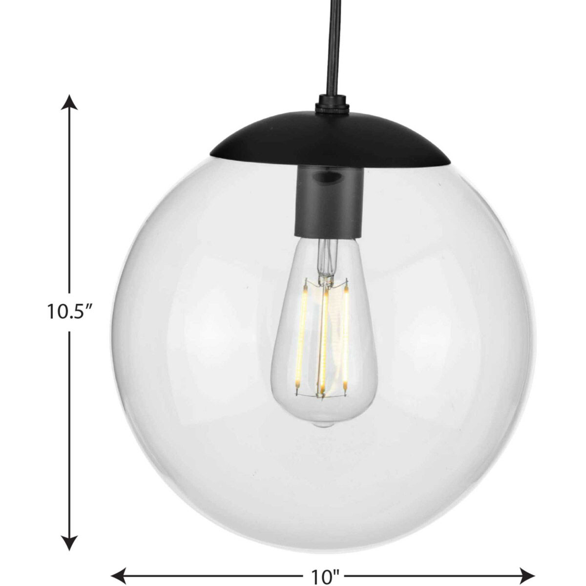 Atwell 1 Light 10 inch Matte Black Pendant Ceiling Light, Medium