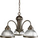 Prismatic Glass 3 Light 20 inch Antique Bronze Chandelier Ceiling Light
