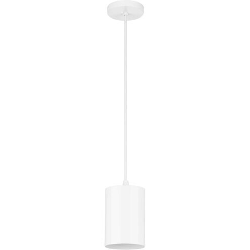 CYL RNDS 1 Light 5 inch White Outdoor Pendant