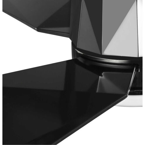 Bixby 60 inch Black Chrome with Clear/Black Metal Flake Blades Ceiling Fan, Progress LED