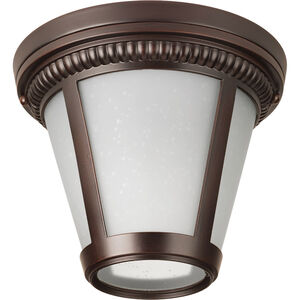 Westport LED 9 inch Antique Bronze Flush Mount Ceiling Light in Integrated LED, Etched Seeded