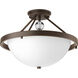 Compass 2 Light 16 inch Antique Bronze Semi-Flush Mount Ceiling Light
