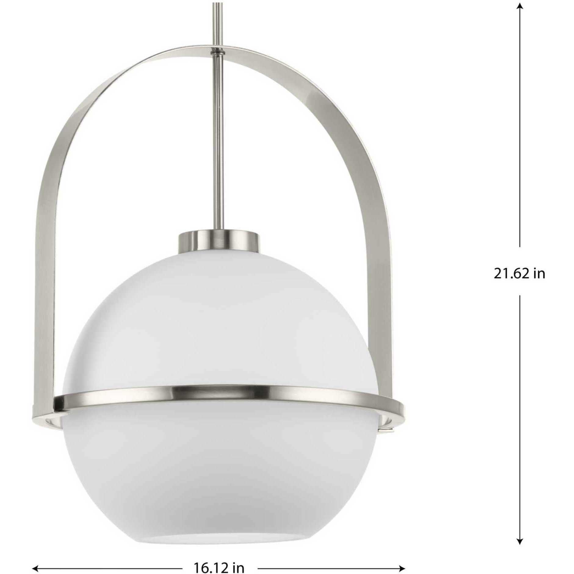 Delayne 1 Light 16.12 inch Brushed Nickel Pendant Ceiling Light