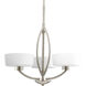 Calven 3 Light 25 inch Brushed Nickel Chandelier Ceiling Light in Etched Opal