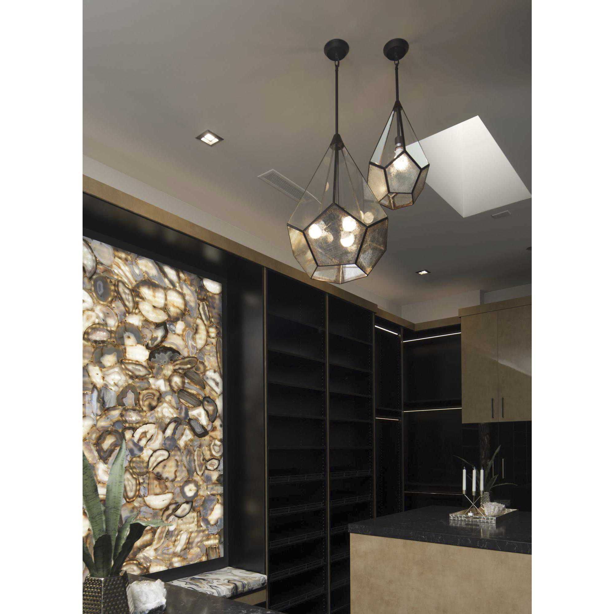 Cinq 3 Light Antique Bronze Pendant Ceiling Light, Design Series