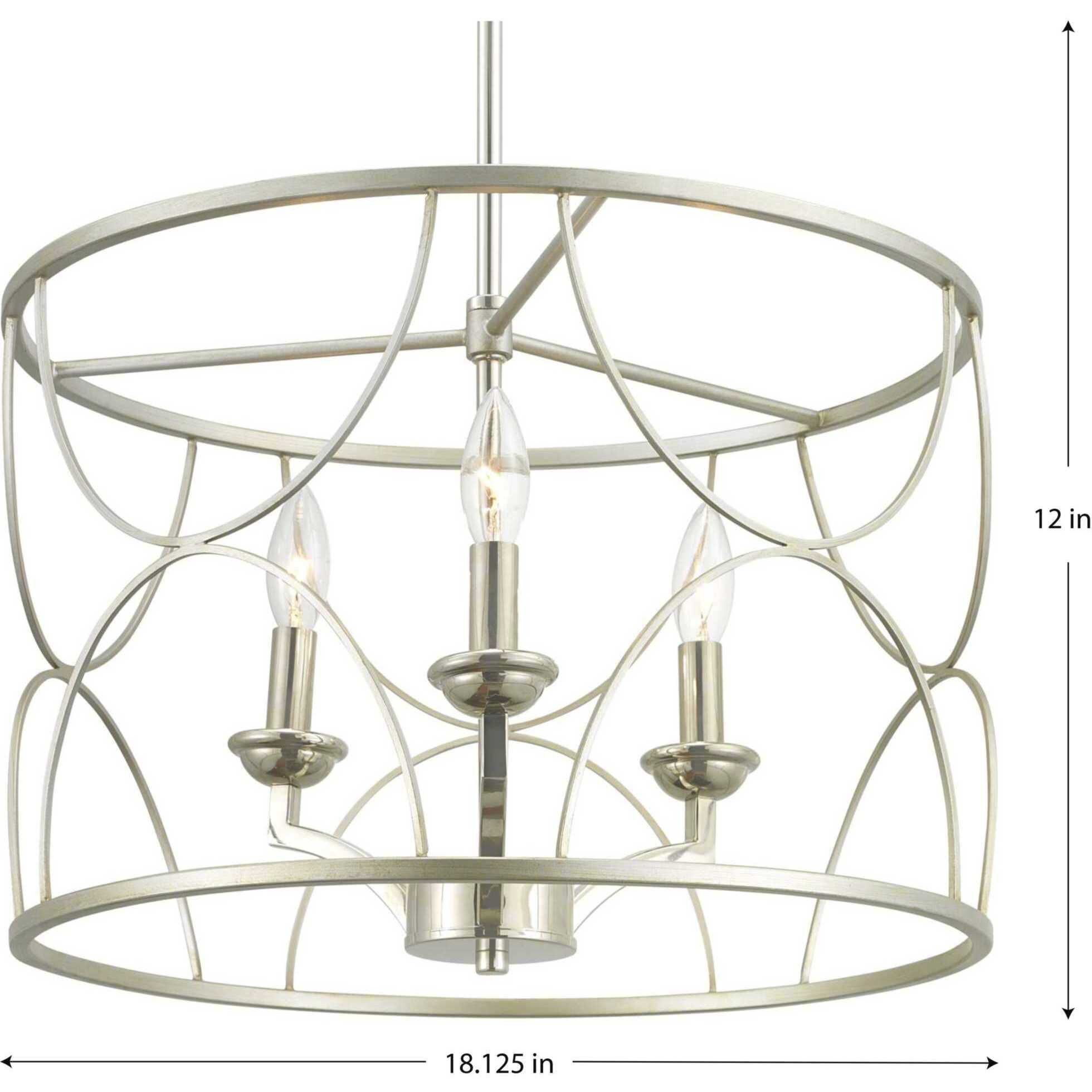 Landree 3 Light 18 inch Silver Ridge Chandelier Ceiling Light