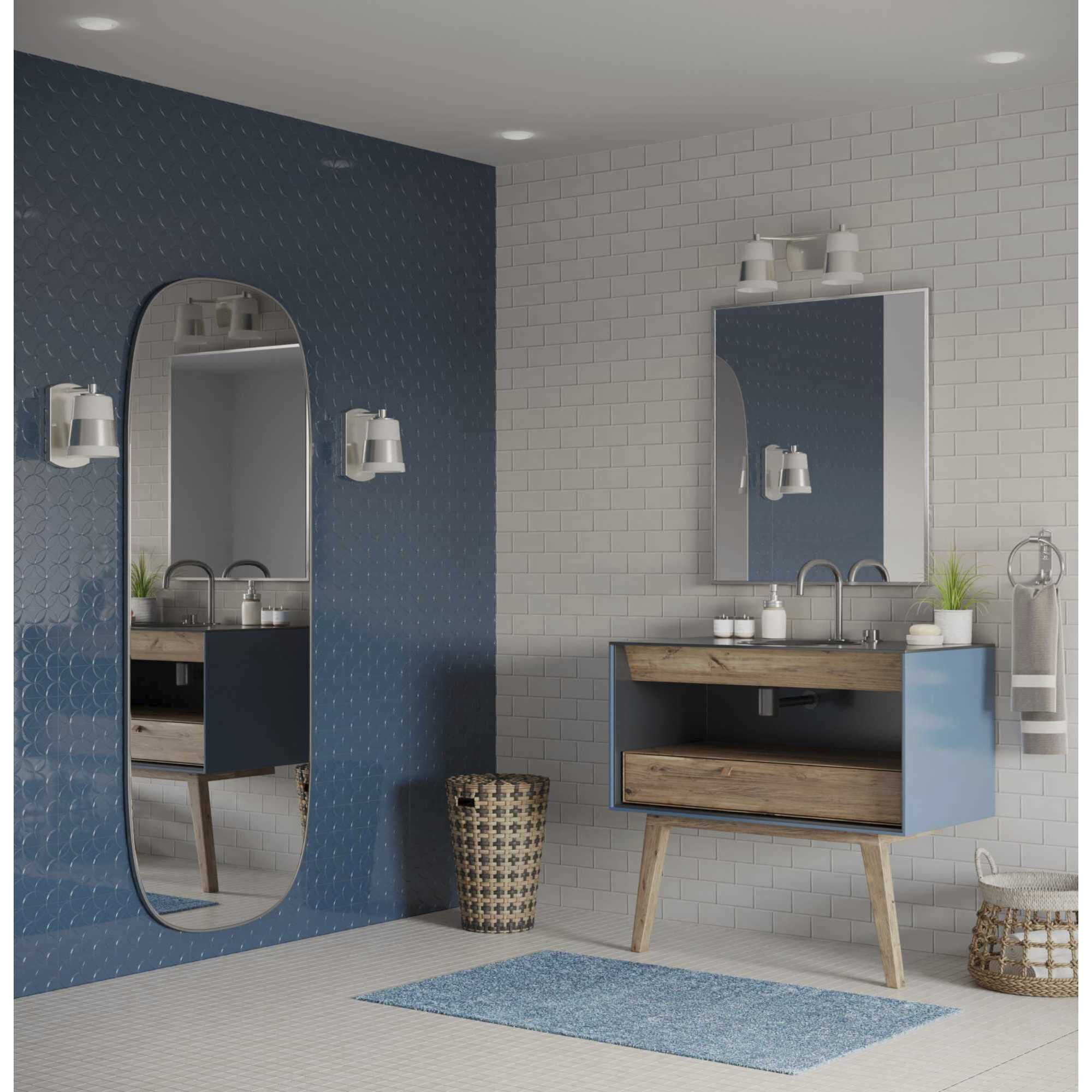 Haven 2 Light 16 inch Brushed Nickel Bath Light Wall Light