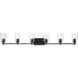 Adley 6 Light 49 inch Matte Black Bath Vanity Wall Light