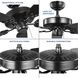 AirPro 52 inch Matte Black with Matte Black/Distressed Ebony Blades Ceiling Fan