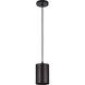 CYL RNDS 1 Light 5 inch Antique Bronze Outdoor Pendant