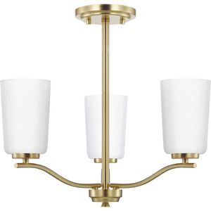 Adley 3 Light 18.12 inch Satin Brass Semi-Flush Convertible Light Ceiling Light