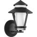 Via 1 Light 11 inch Black Outdoor Wall Lantern
