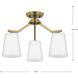 Vertex 3 Light 18 inch Brushed Gold Convertible Chandelier Ceiling Light