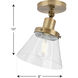Hinton 1 Light 8 inch Vintage Brass Flush Mount Ceiling Light
