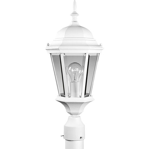 Welbourne 1 Light 22 inch Textured White Outdoor Post Lantern in Clear Beveled, Standard