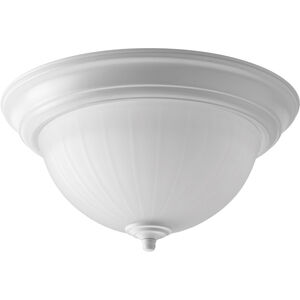 Signature LED 11 inch White Flush Mount Ceiling Light in Etched Ribbed
