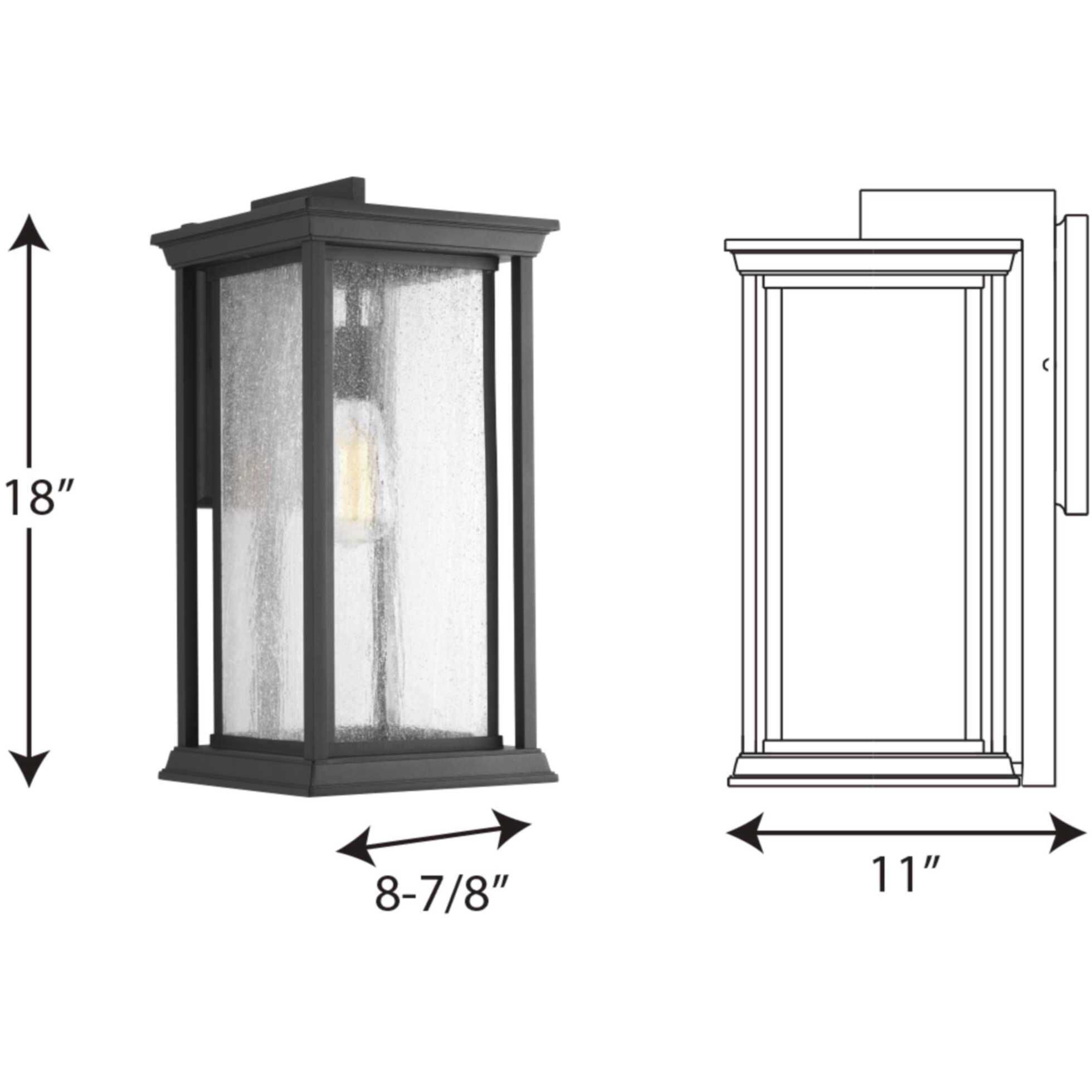 Endicott 1 Light 18 inch Textured Black Outdoor Wall Lantern, Large 