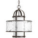 Bay Court 1 Light 15 inch Antique Bronze Pendant Ceiling Light, Distressed Clear Glass
