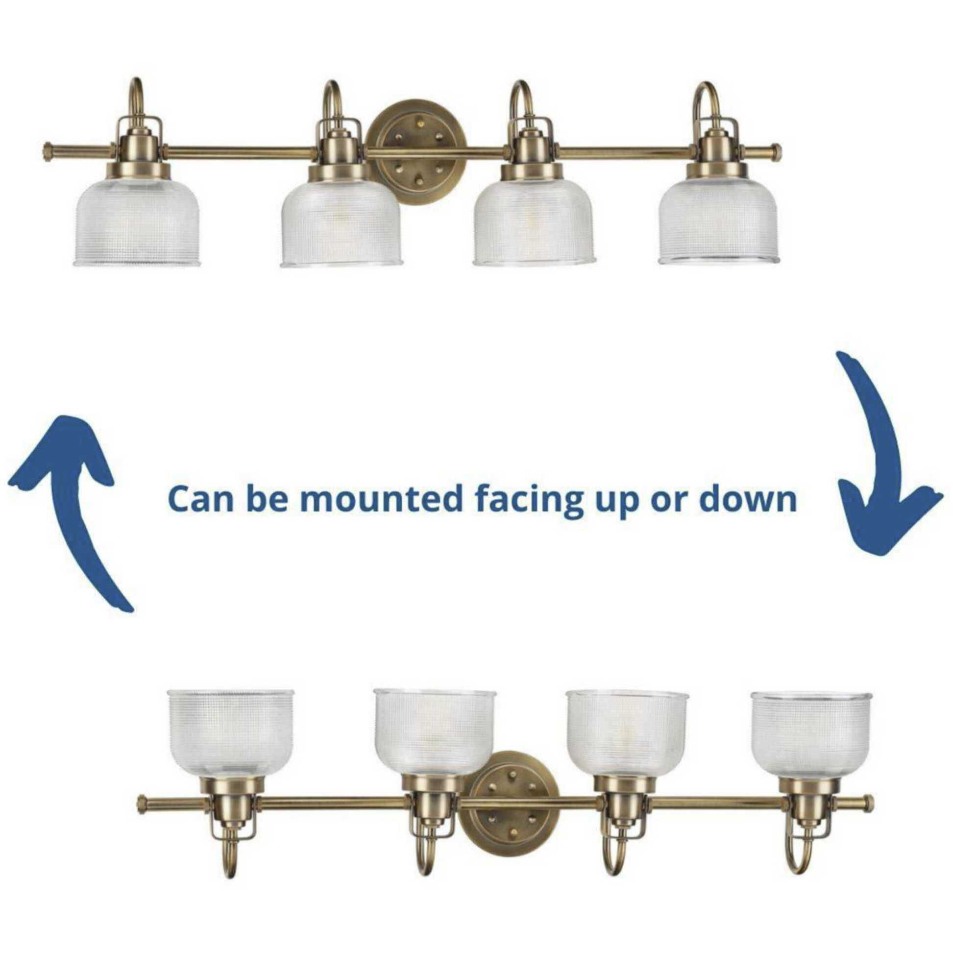 Archie 4 Light 35.5 inch Vintage Brass Bath Vanity Wall Light