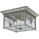 Tiffany 3 Light 11 inch Golden Baroque Outdoor Ceiling Mount