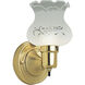 Decorative Glass 1 Light 5 inch Polished Brass Bath Vanity Wall Light