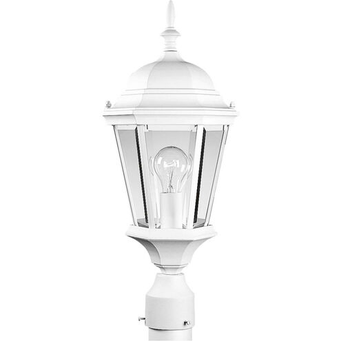 Welbourne 1 Light 22 inch Textured White Outdoor Post Lantern in Clear Beveled, Standard