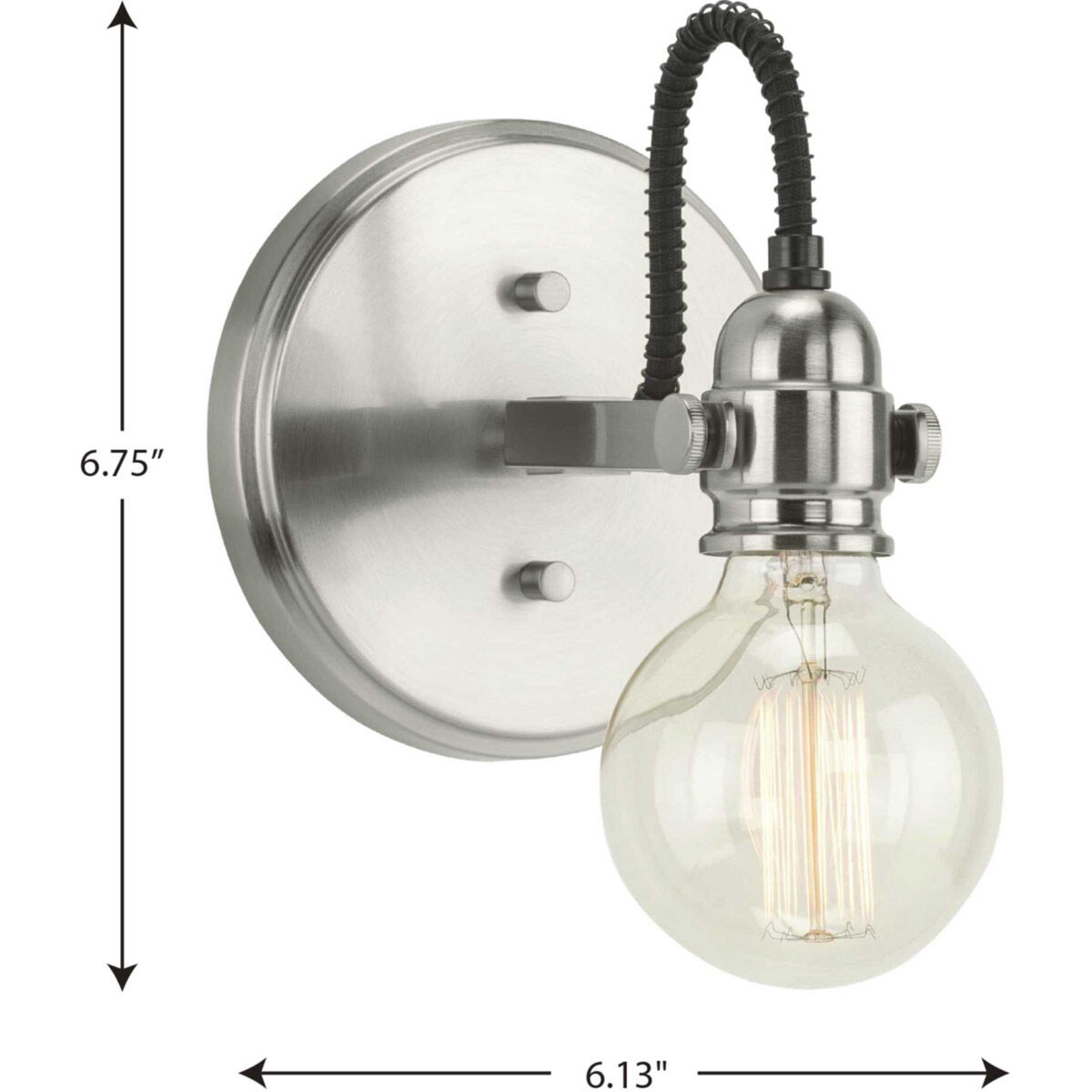 Axle 1 Light 6 inch Brushed Nickel Bath Vanity Wall Light