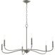 Ilia 6 Light 34 inch Brushed Nickel Chandelier Ceiling Light