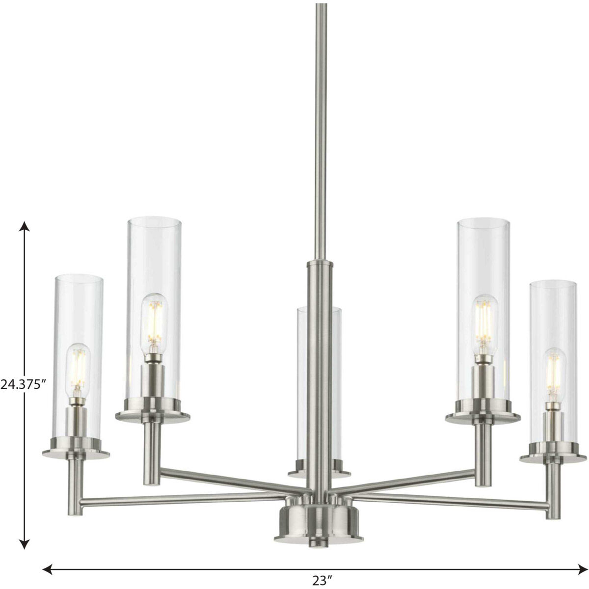 Kellwyn 5 Light 23 inch Brushed Nickel Chandelier Ceiling Light