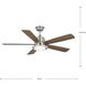 Tarsus 52 inch Brushed Nickel with Silver/Chestnut Blades Ceiling Fan, Progress LED