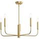 Reines 5 Light 26 inch Brushed Gold Chandelier Ceiling Light