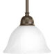 Avalon 1 Light 8 inch Antique Bronze Mini-Pendant Ceiling Light in Alabaster Glass