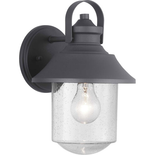 Weldon 1 Light 12 inch Textured Black Outdoor Wall Lantern, Medium