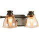 Academy 2 Light 14 inch Antique Bronze Bath Vanity Wall Light in Light Umber Seeded