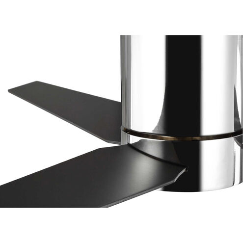 Braden 56 inch Polished Chrome with Black/American Walnut Blades Hugger Ceiling Fan, Progress LED