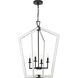 Galloway 4 Light 24 inch Matte Black Foyer Light Ceiling Light