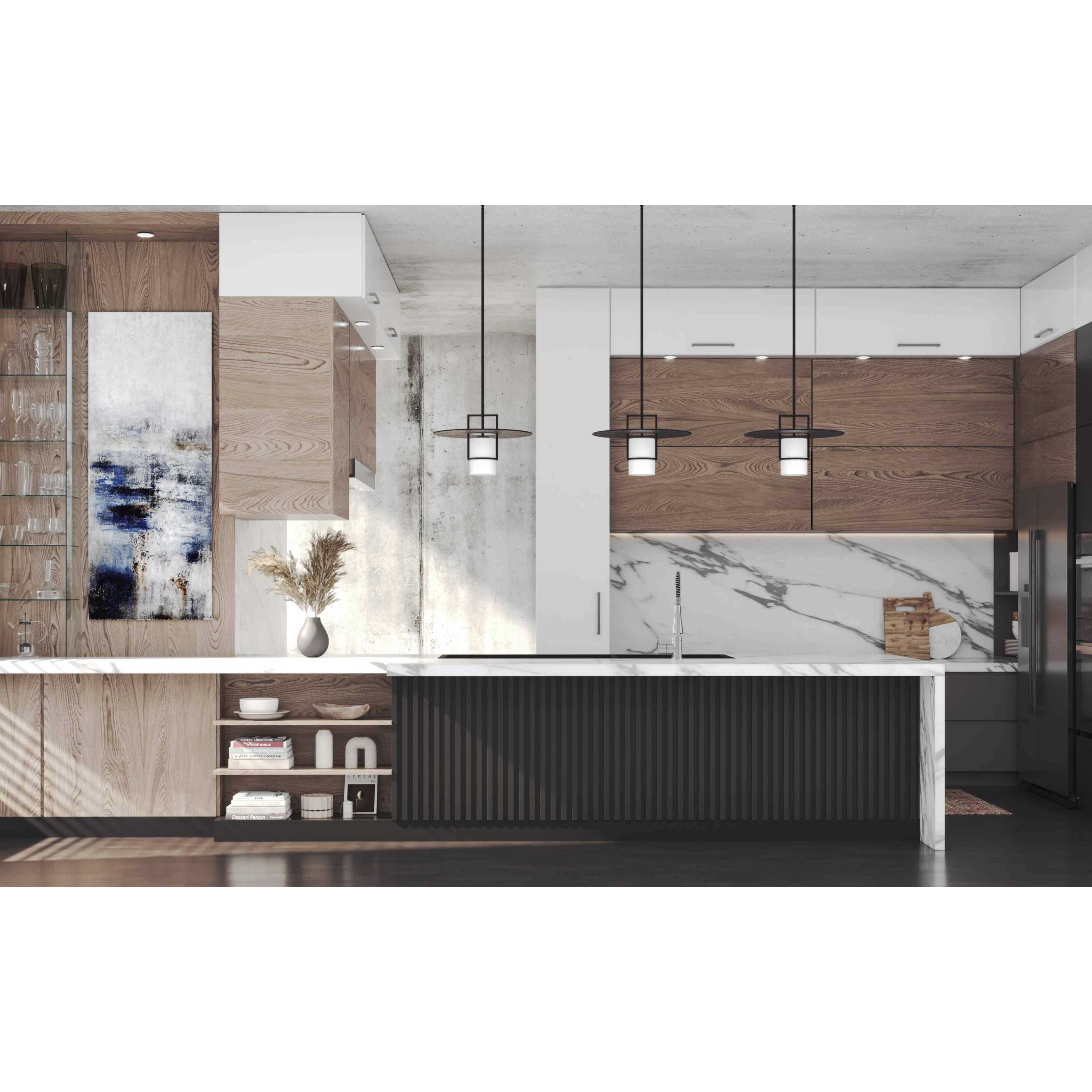 Mystic 1 Light 14 inch Matte Black Pendant Ceiling Light