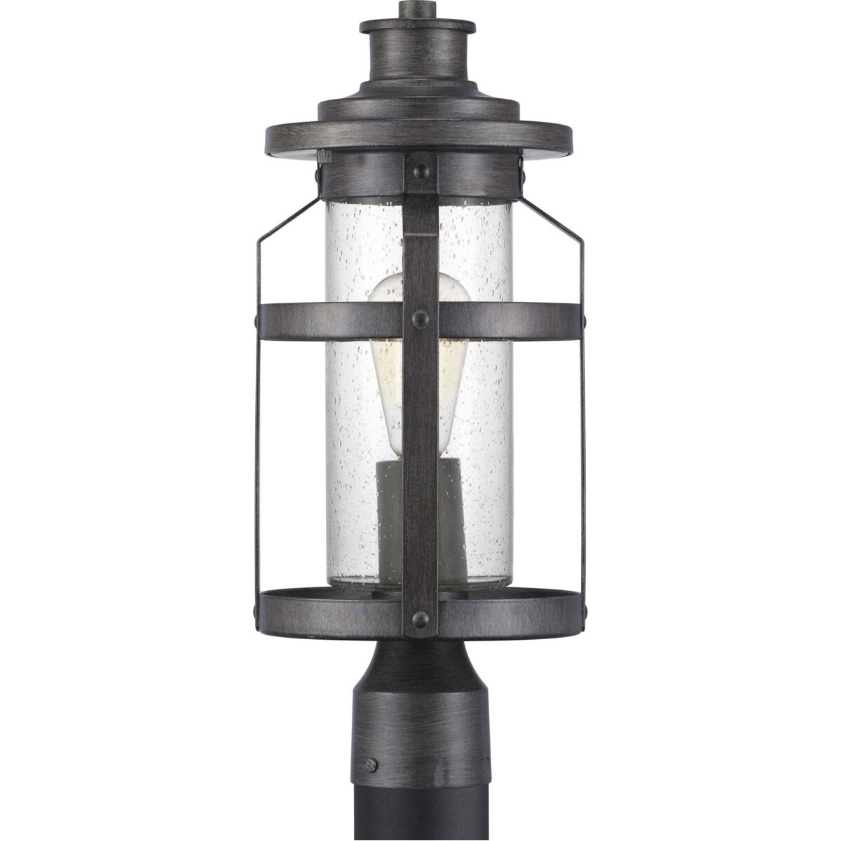 Haslett 1 Light 18 inch Antique Pewter Outdoor Post Lantern
