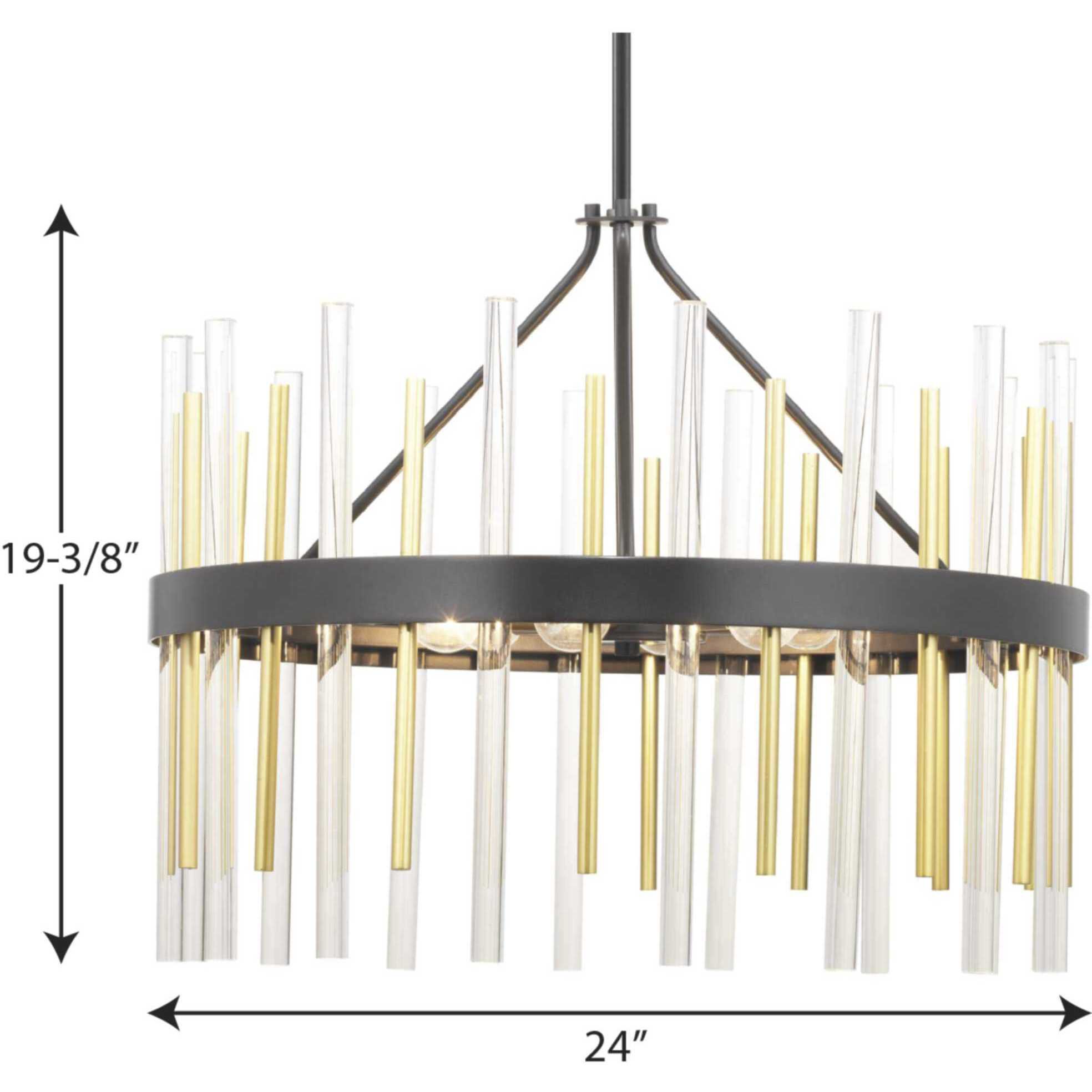 Orrizo 6 Light 24 inch Matte Black Chandelier Ceiling Light, Design Series