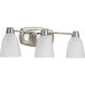 Asset 3 Light 23 inch Brushed Nickel Bath Vanity Wall Light in Bulbs Included