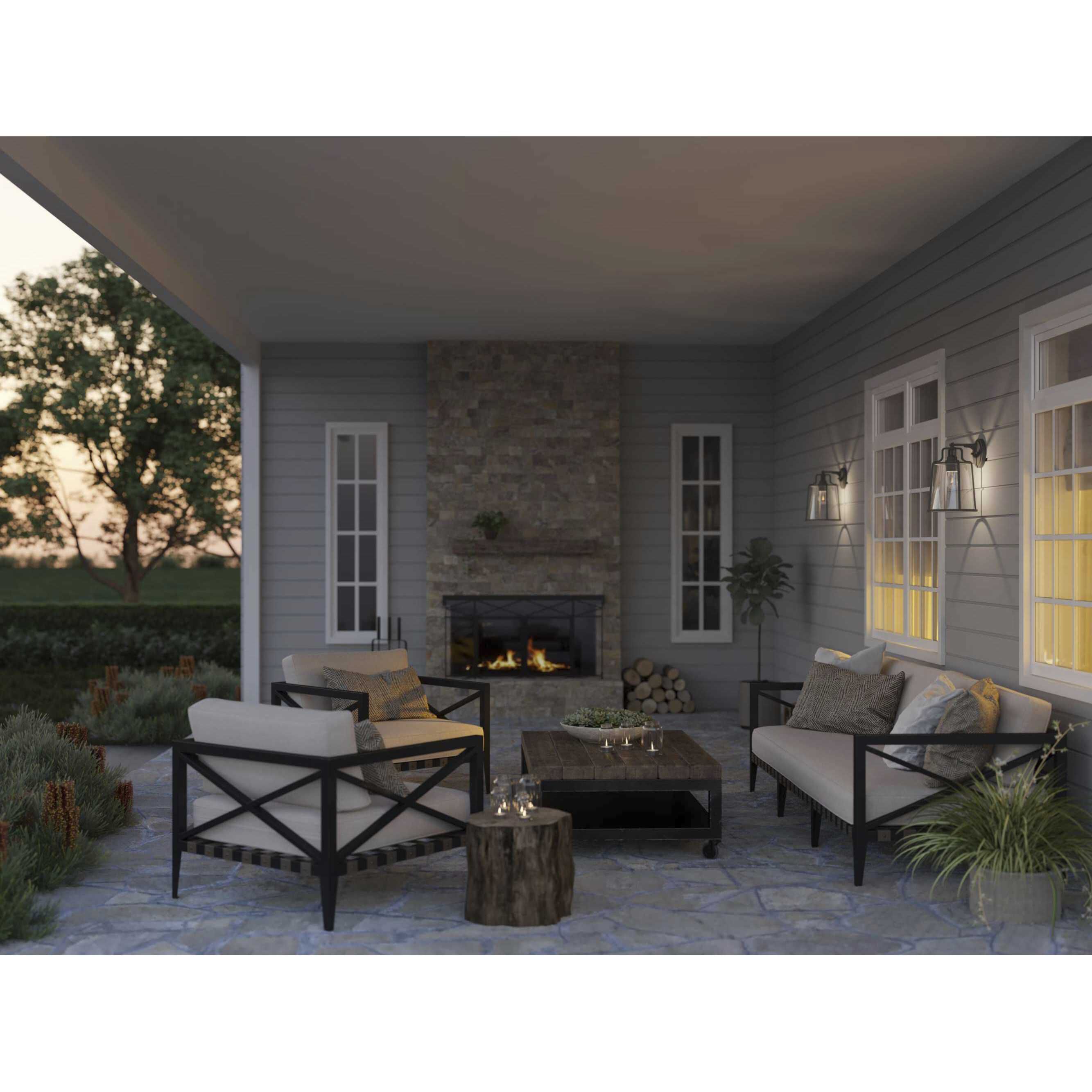 Benton Harbor 1 Light 13 inch Textured Black Outdoor Wall Lantern, with DURASHIELD, Large